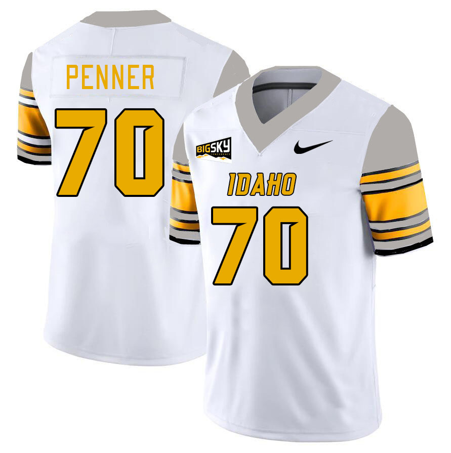 Men-Youth #70 Zach Penner Idaho Vandals 2023 College Football Jerseys Stitched-White